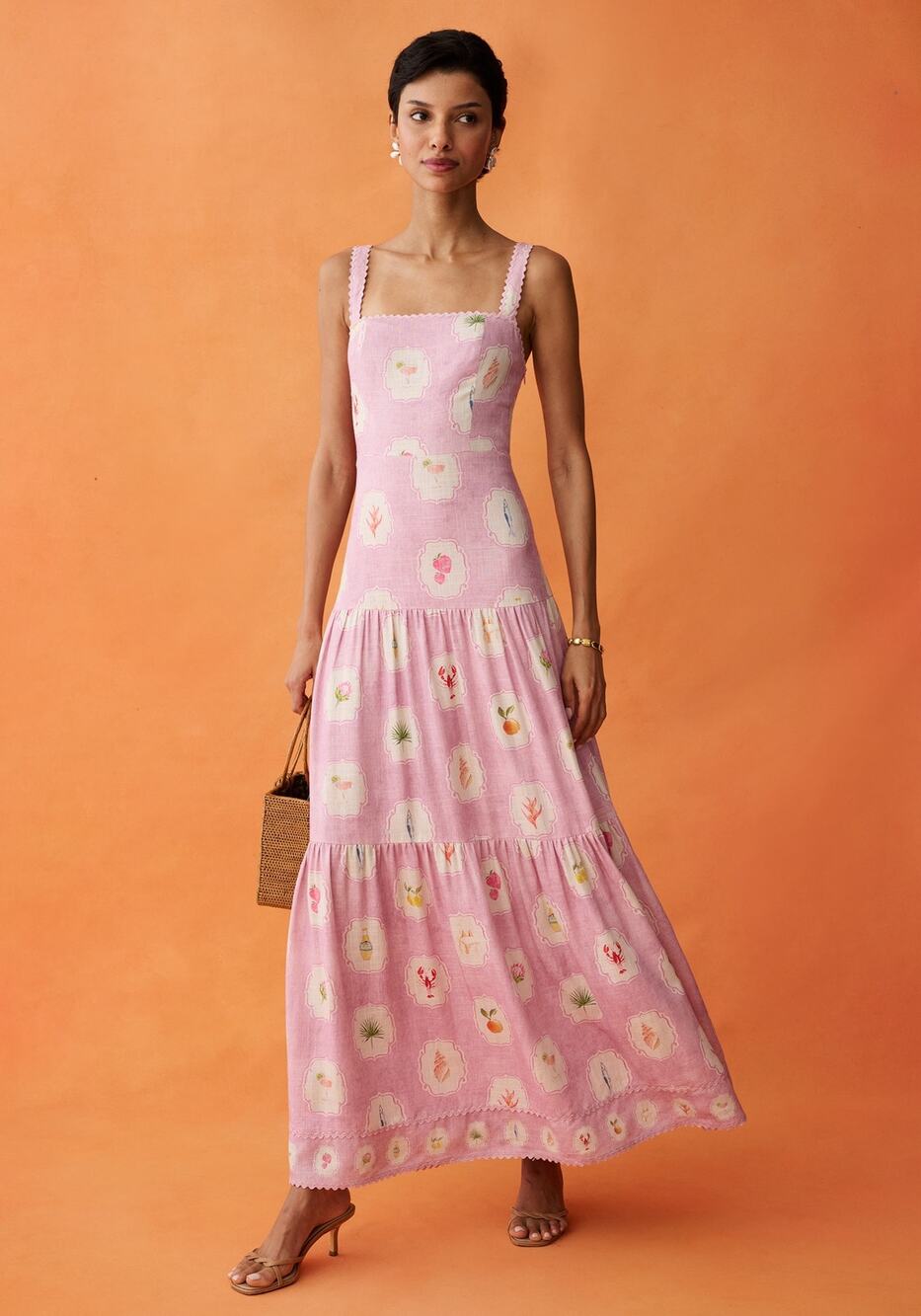 NWT Few Moda ANAYA Ziggy Linen Blend Dress size 4 Pink Beach Tropical Resortwear - Picture 1 of 13